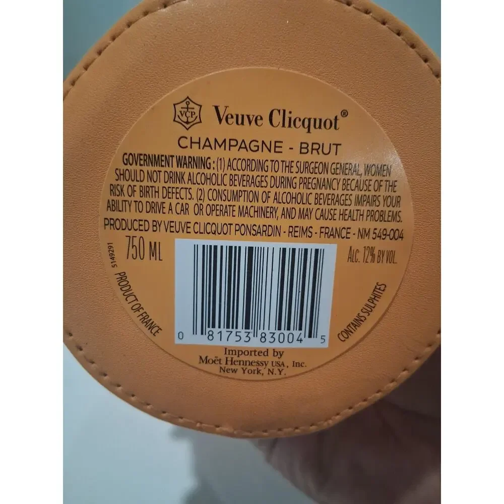 Veuve Clicquot Ice Jacket Orange Insulated Champagne Bottle Cooler Sleeve Bag
